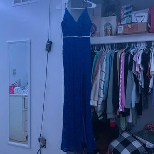 City triangle long, blue dress